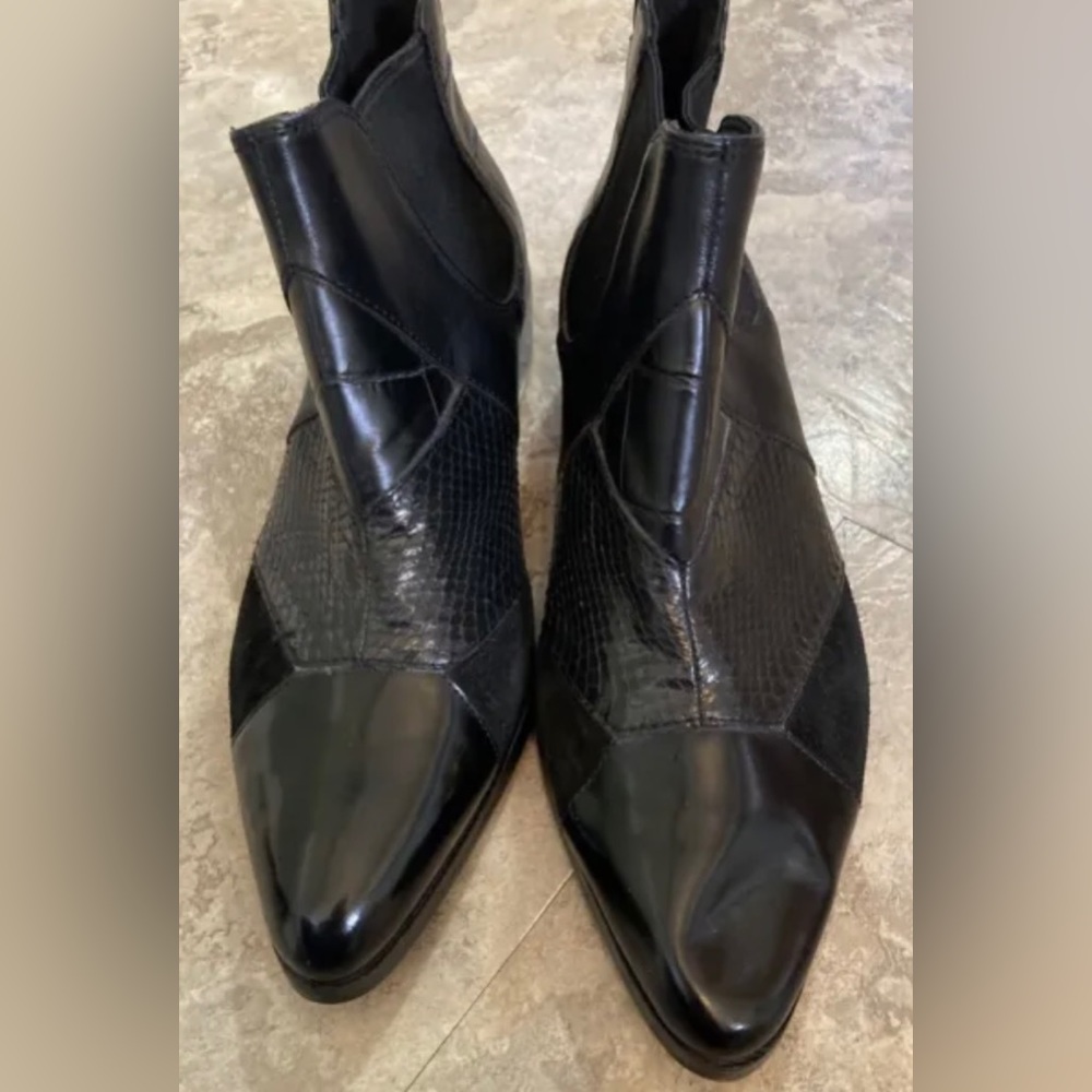 Coach Suffolk Patchwork Leather Booties Black 6 B - image 2